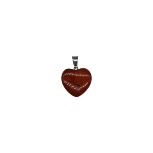 Dije de corazón chico de piedra jaspe rojo