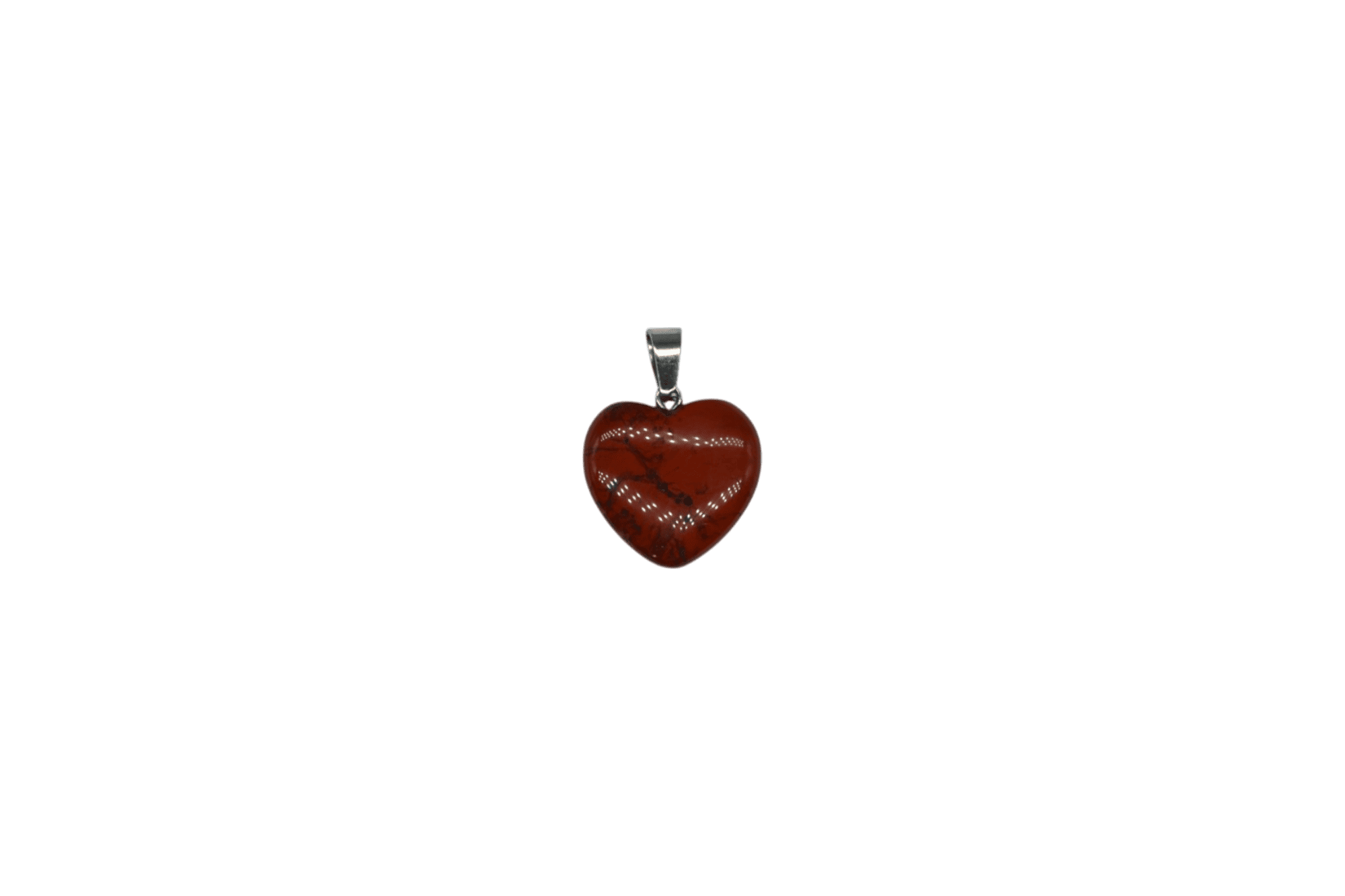 Dije de corazón chico de piedra jaspe rojo
