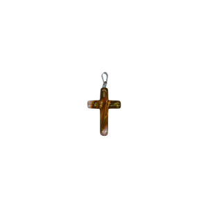 Dije de piedra lodolita en forma de cruz cilíndrica