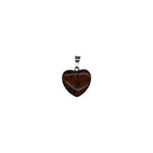 Dije de corazón chico de piedra obsidiana marrón