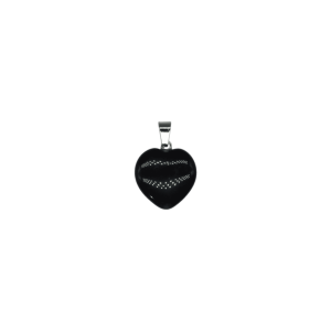 Dije de corazón chico de piedra obsidiana negra