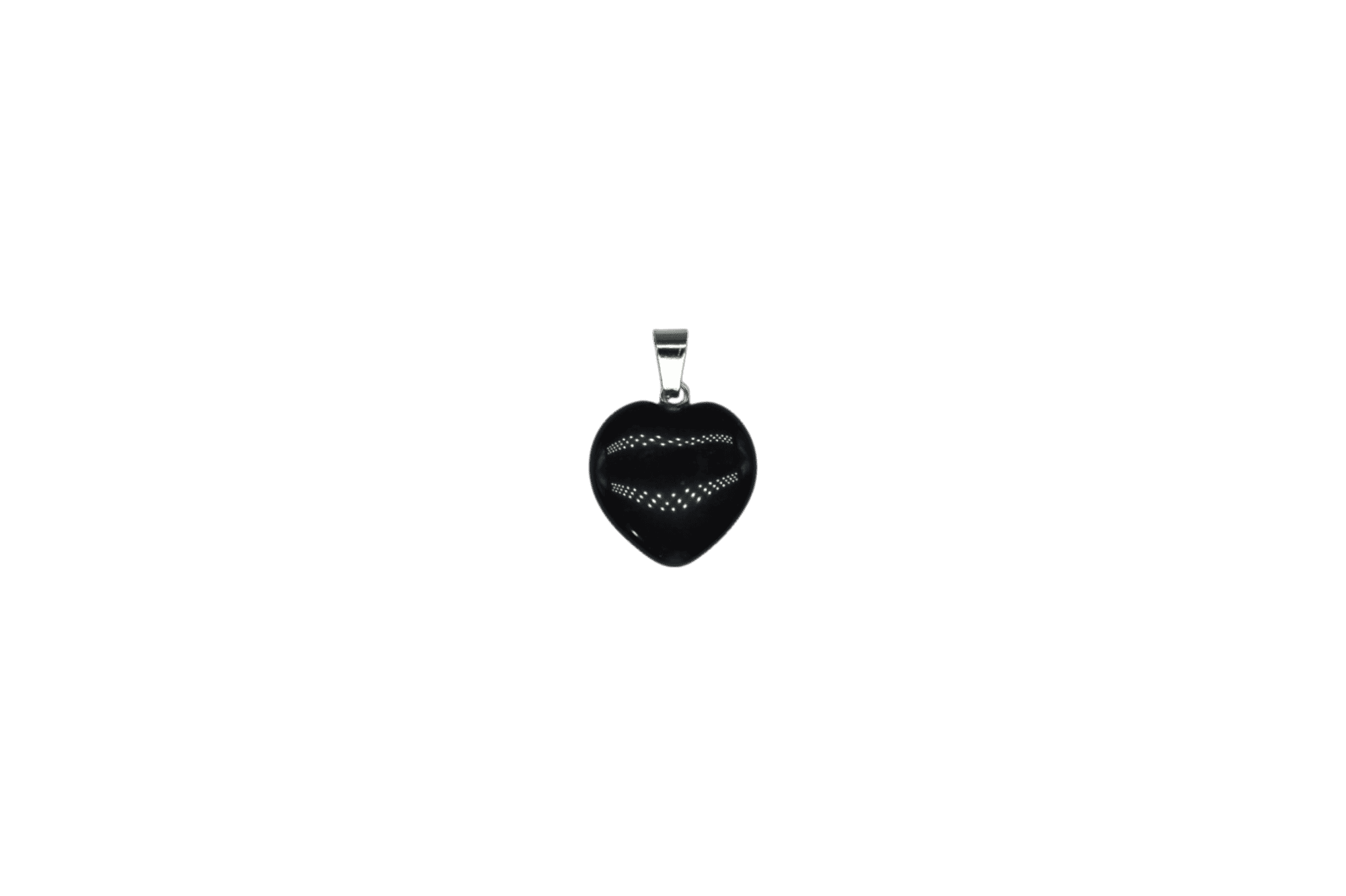 Dije de corazón chico de piedra obsidiana negra