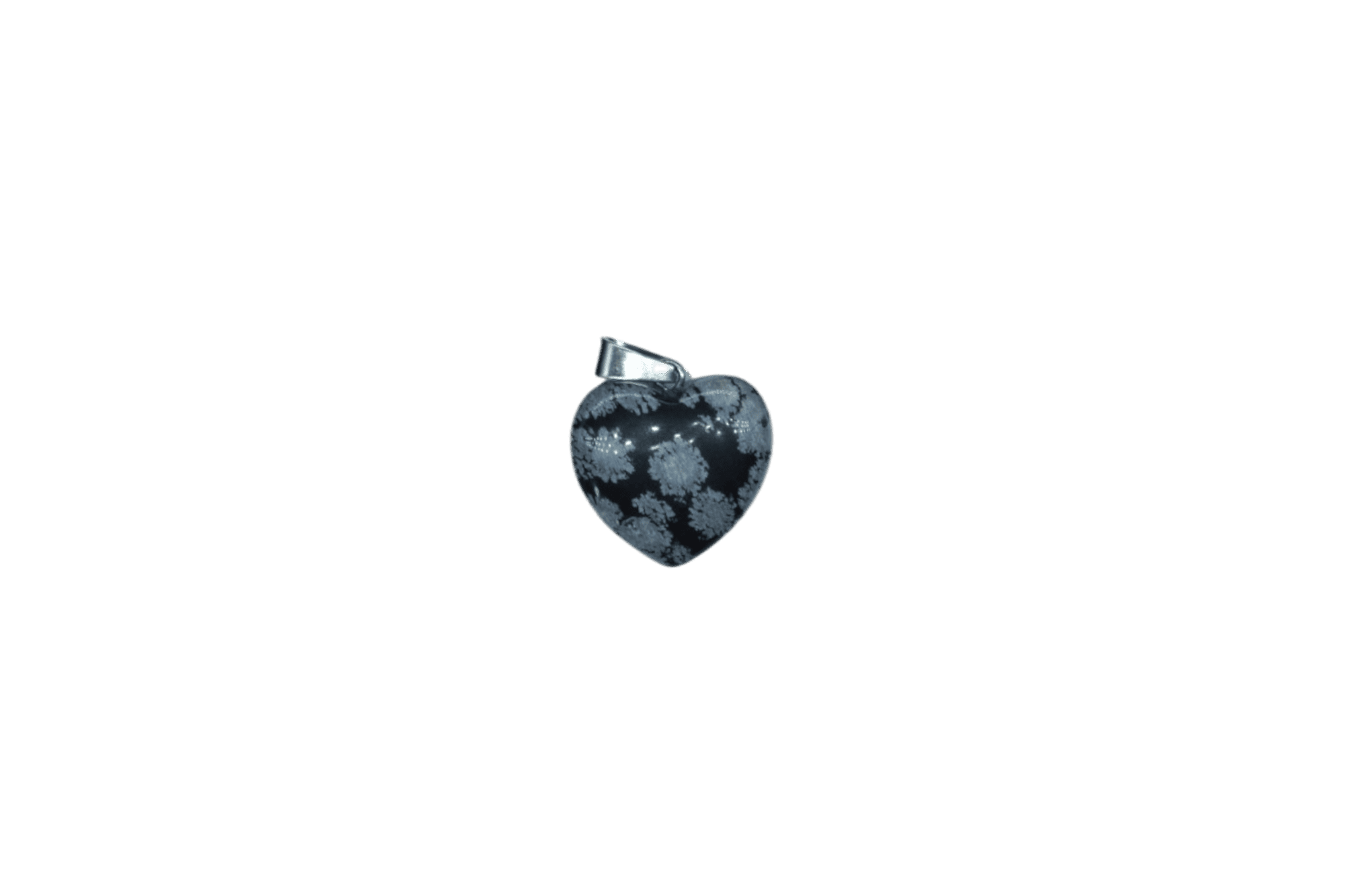 Dije de corazón chico de piedra obsidiana nevada