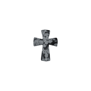 Dije en forma de cruz de piedra obsidiana nevada de 35mm x 45mm