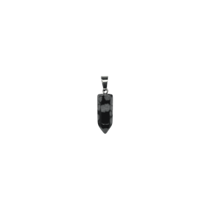 Dije de piedra obsidiana nevada en forma punta facetada mini
