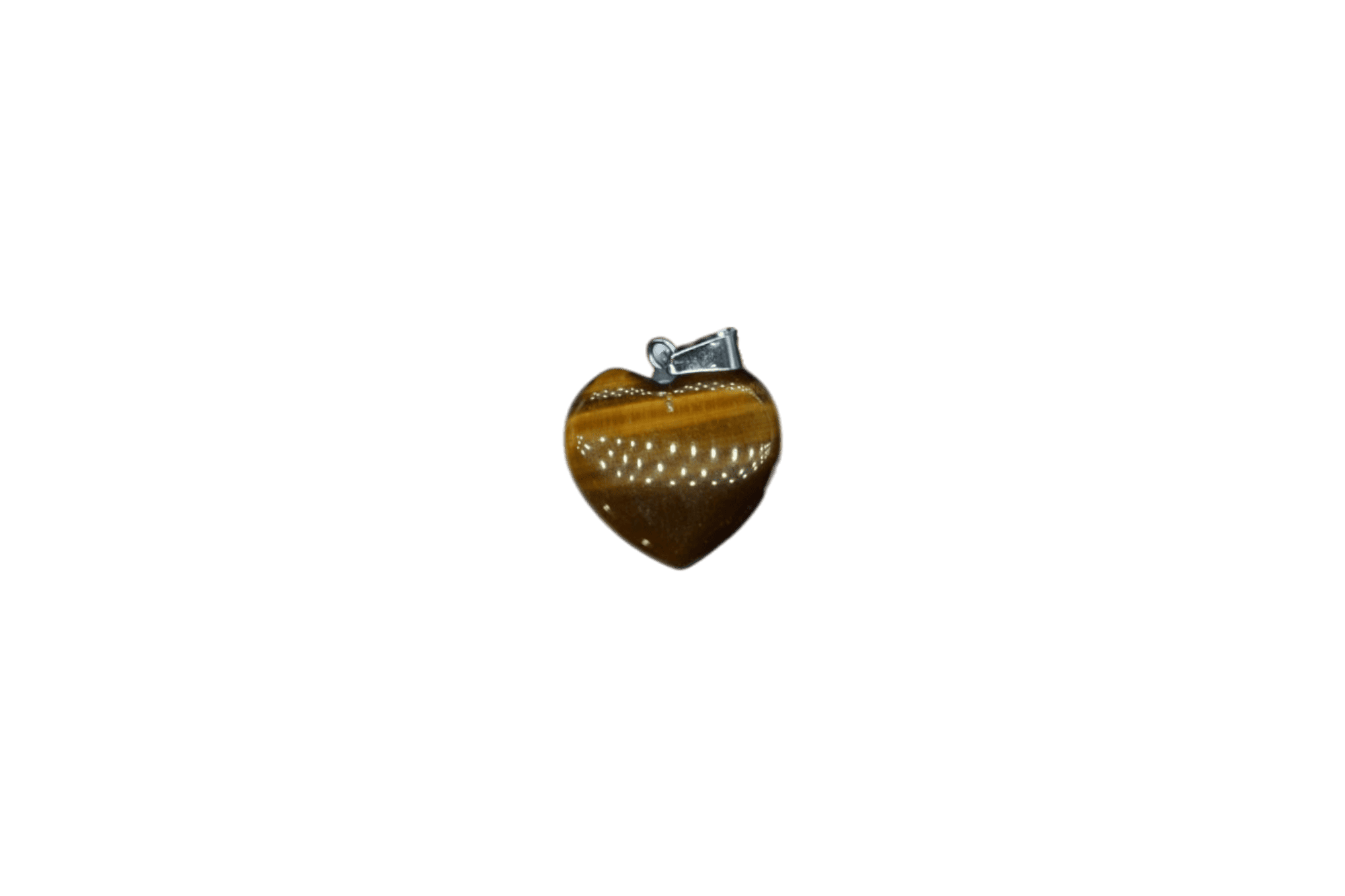 Dije de corazón chico de piedra ojo de tigre