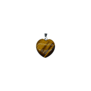 Dije en forma de corazón de piedra ojo de tigre de 30x30mm