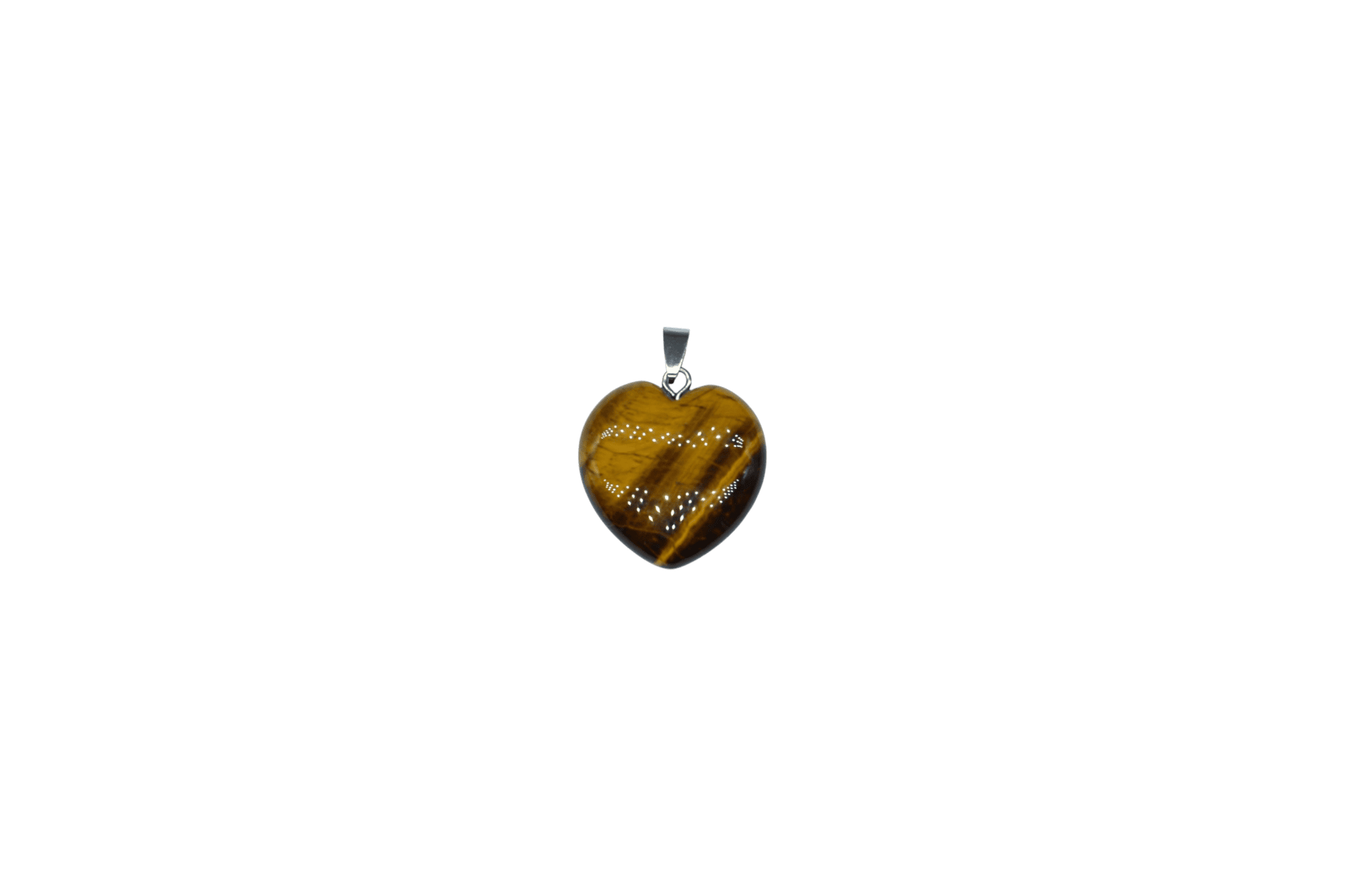 Dije en forma de corazón de piedra ojo de tigre de 30x30mm