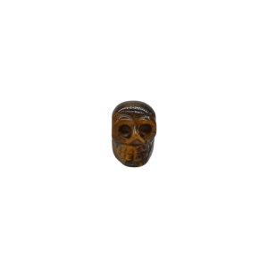 Dije en forma de calavera de piedra ojo de tigre