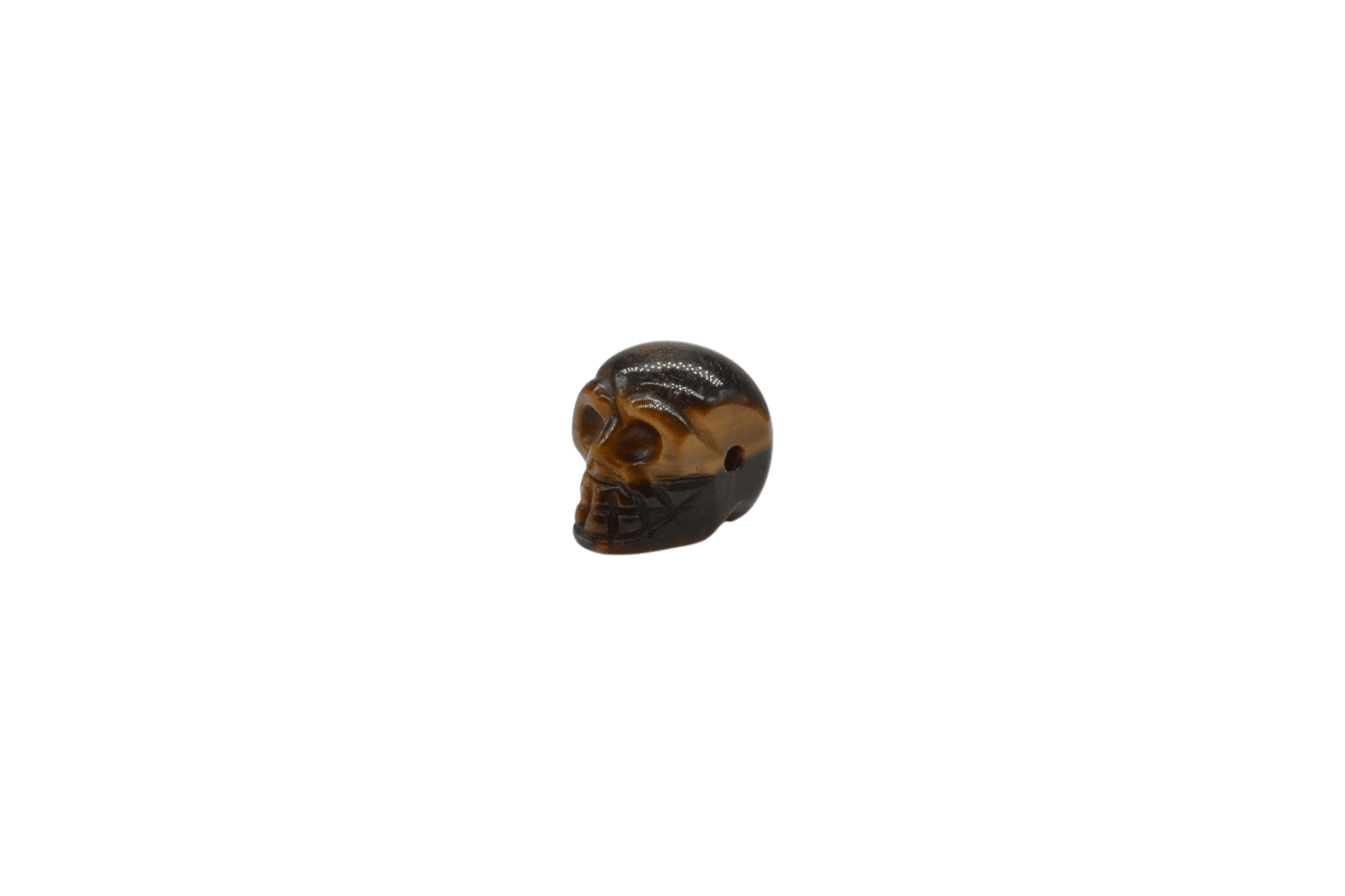 Dije en forma de calavera de piedra ojo de tigre - Imagen 2