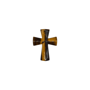 Dije en forma de cruz de piedra ojo de tigre de 35mm x 45mm