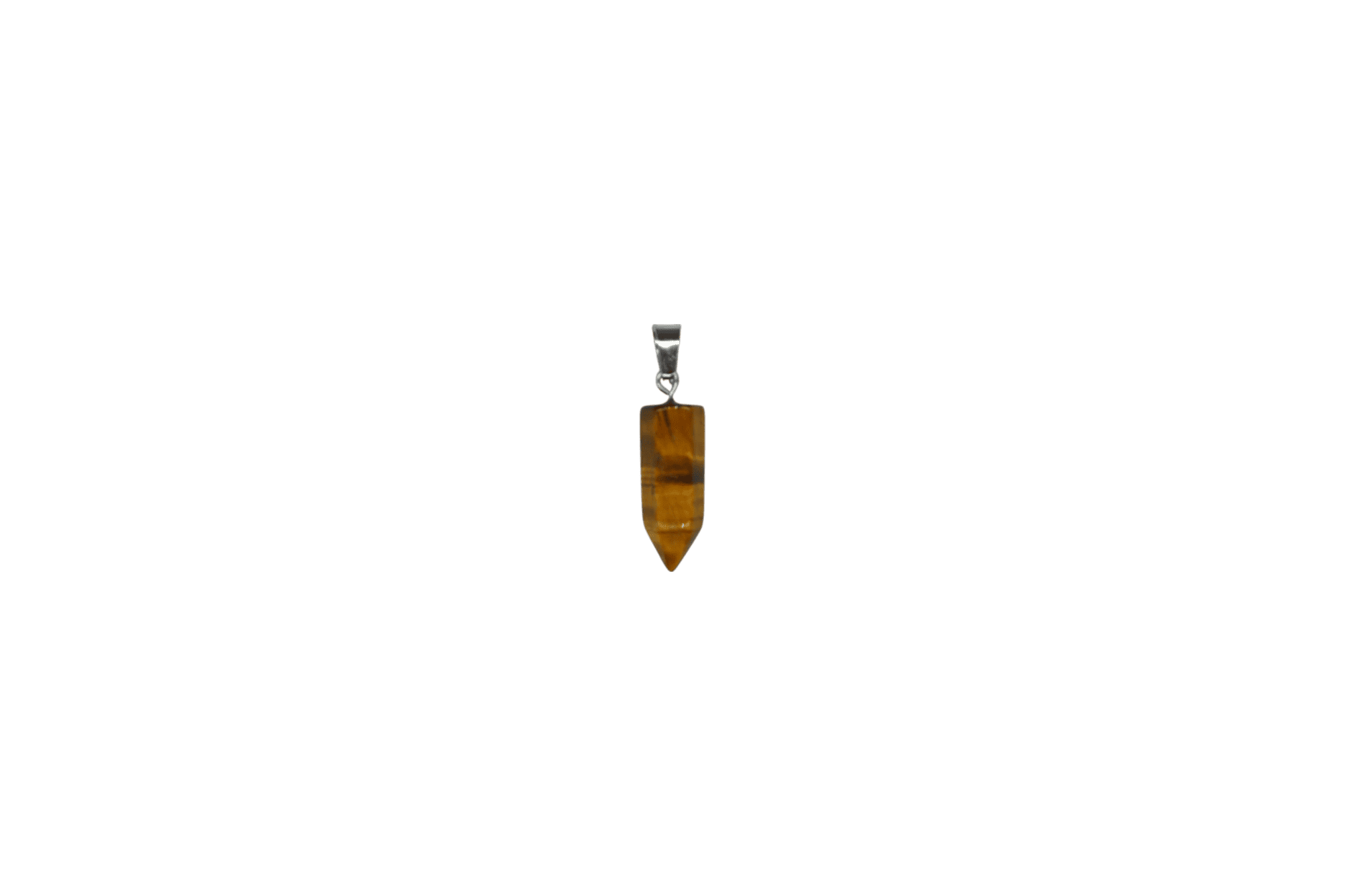 Dije de piedra ojo de tigre en forma punta facetada mini