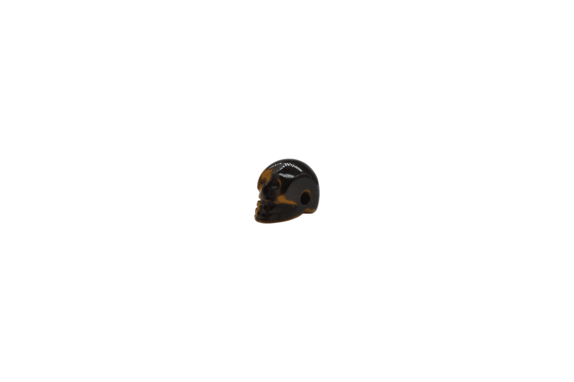 Dije de piedra ojo de tigre en forma de calavera chica - Imagen 2