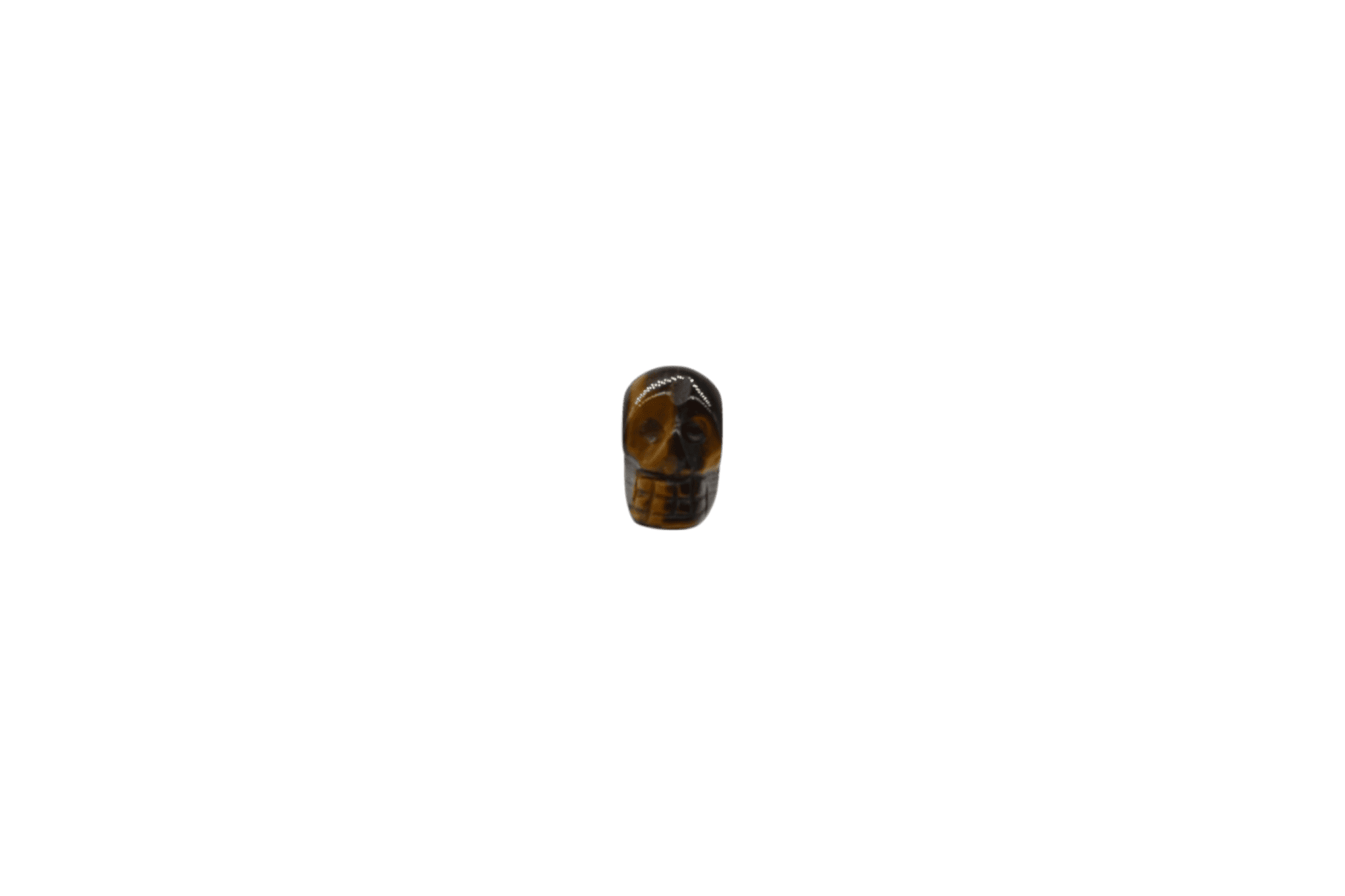 Dije de piedra ojo de tigre en forma de calavera chica