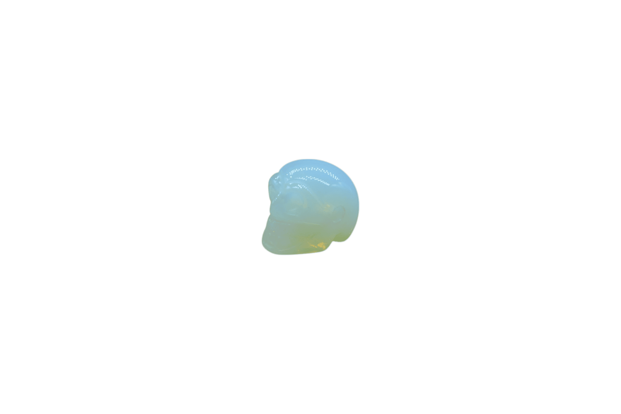 Dije en forma de calavera de piedra luna (Opalita) - Imagen 2