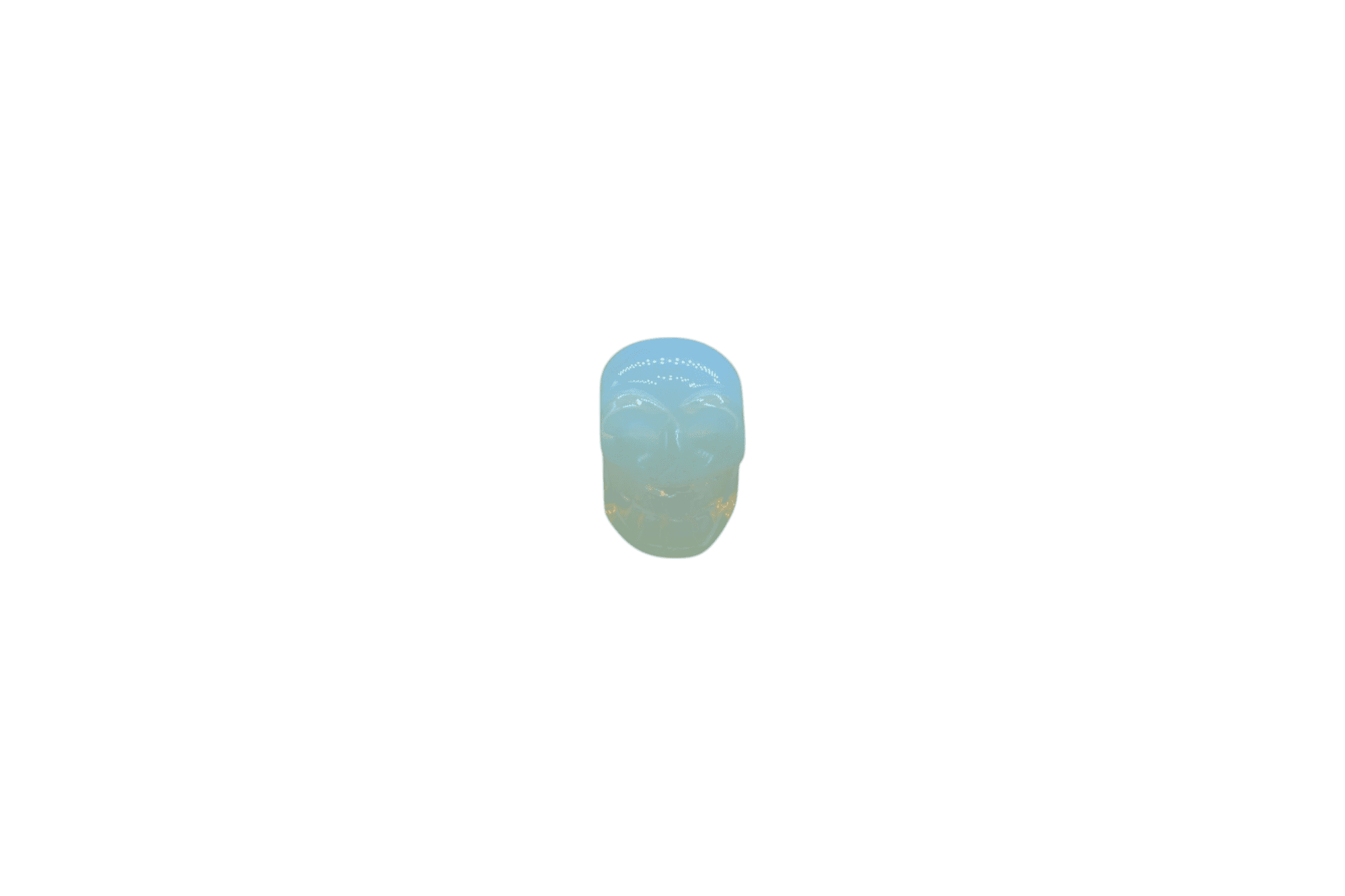 Dije en forma de calavera de piedra luna (Opalita)