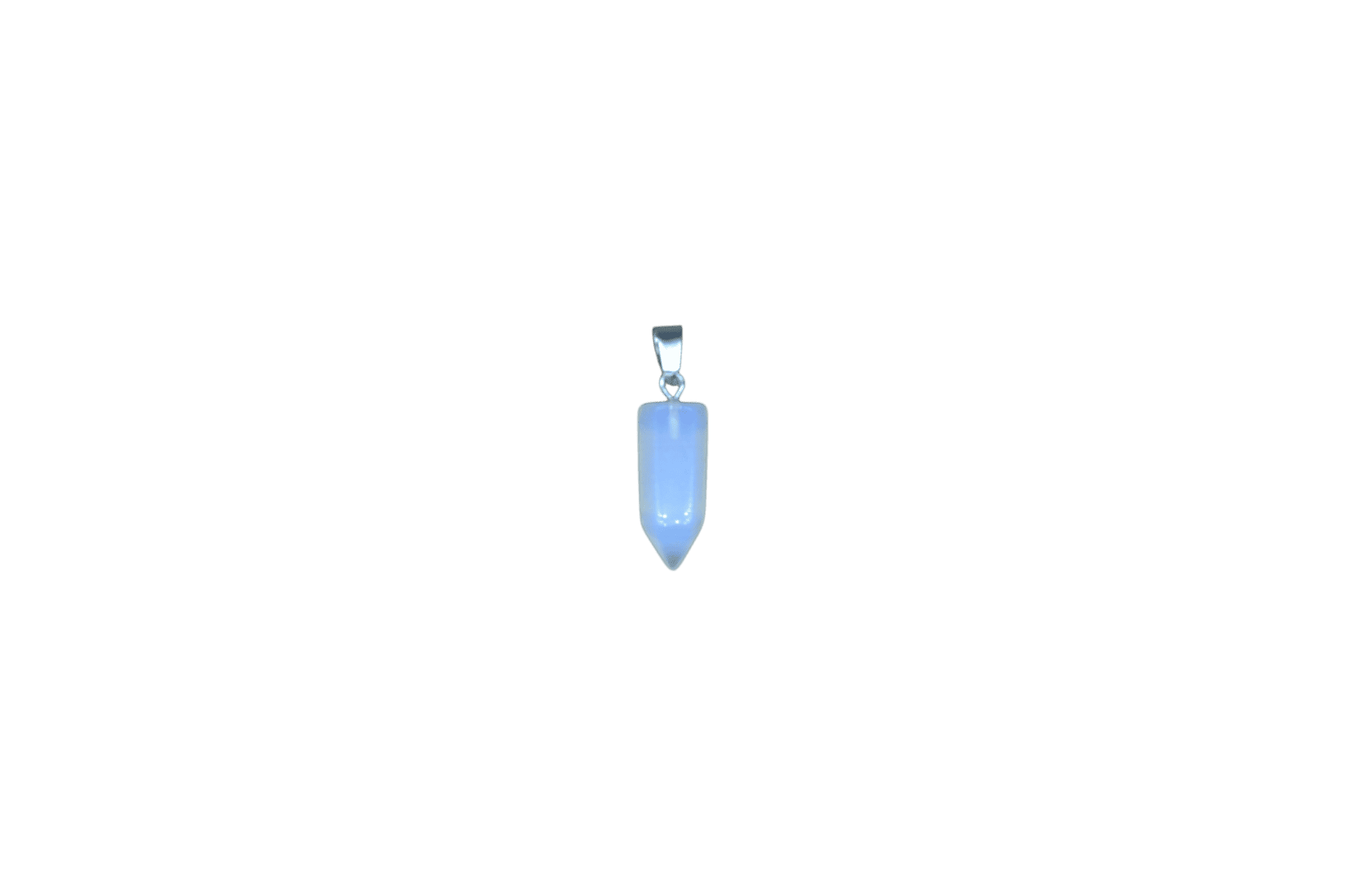 Dije de piedra luna (Opalita) en forma punta facetada mini