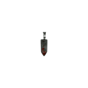 Dije de piedra sangre en forma punta facetada mini