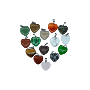 DIJES DE PIEDRA EN FORMA DE CORAZÓN
