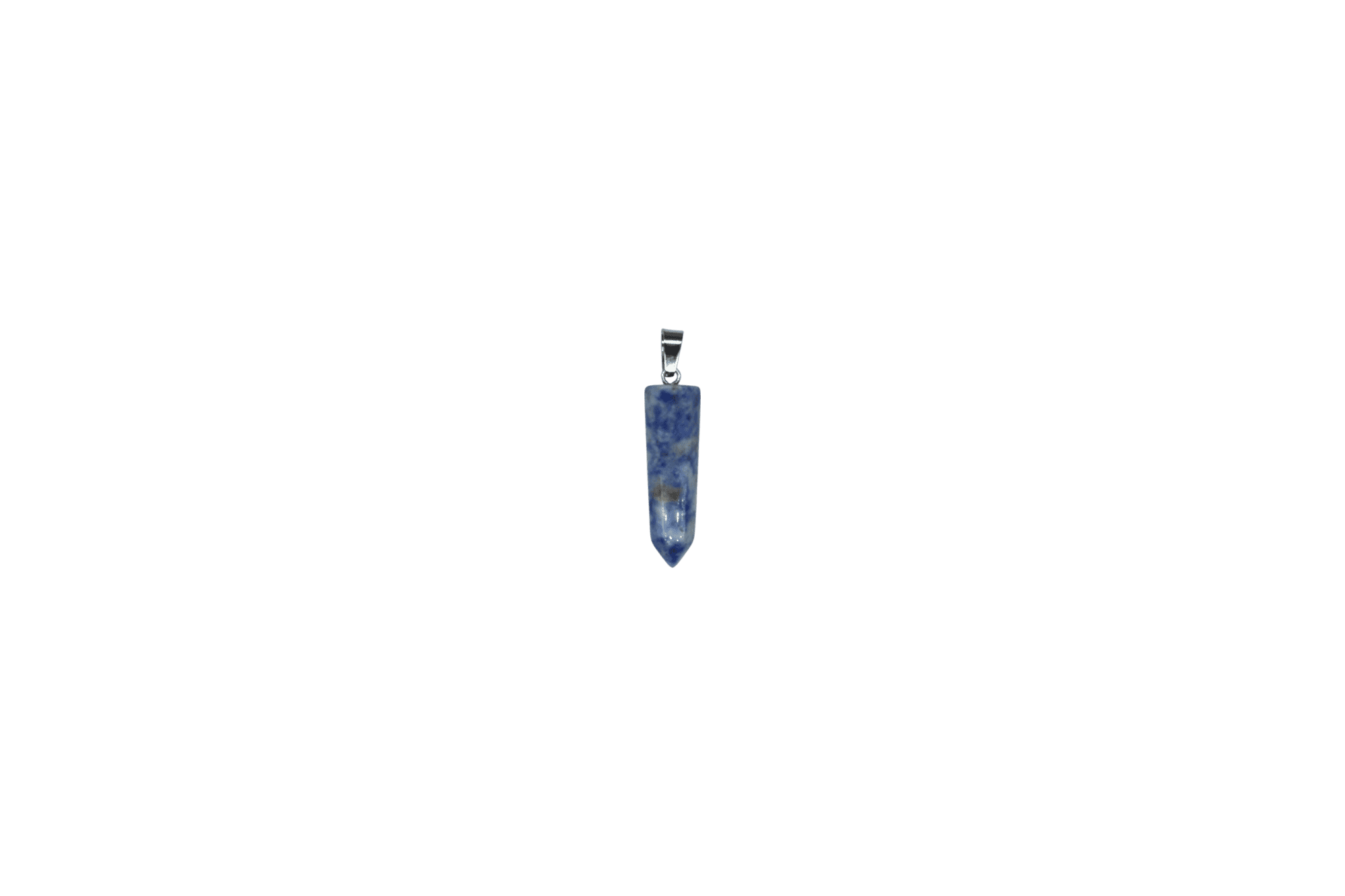 Dije en forma de punta facetada de piedra sodalita
