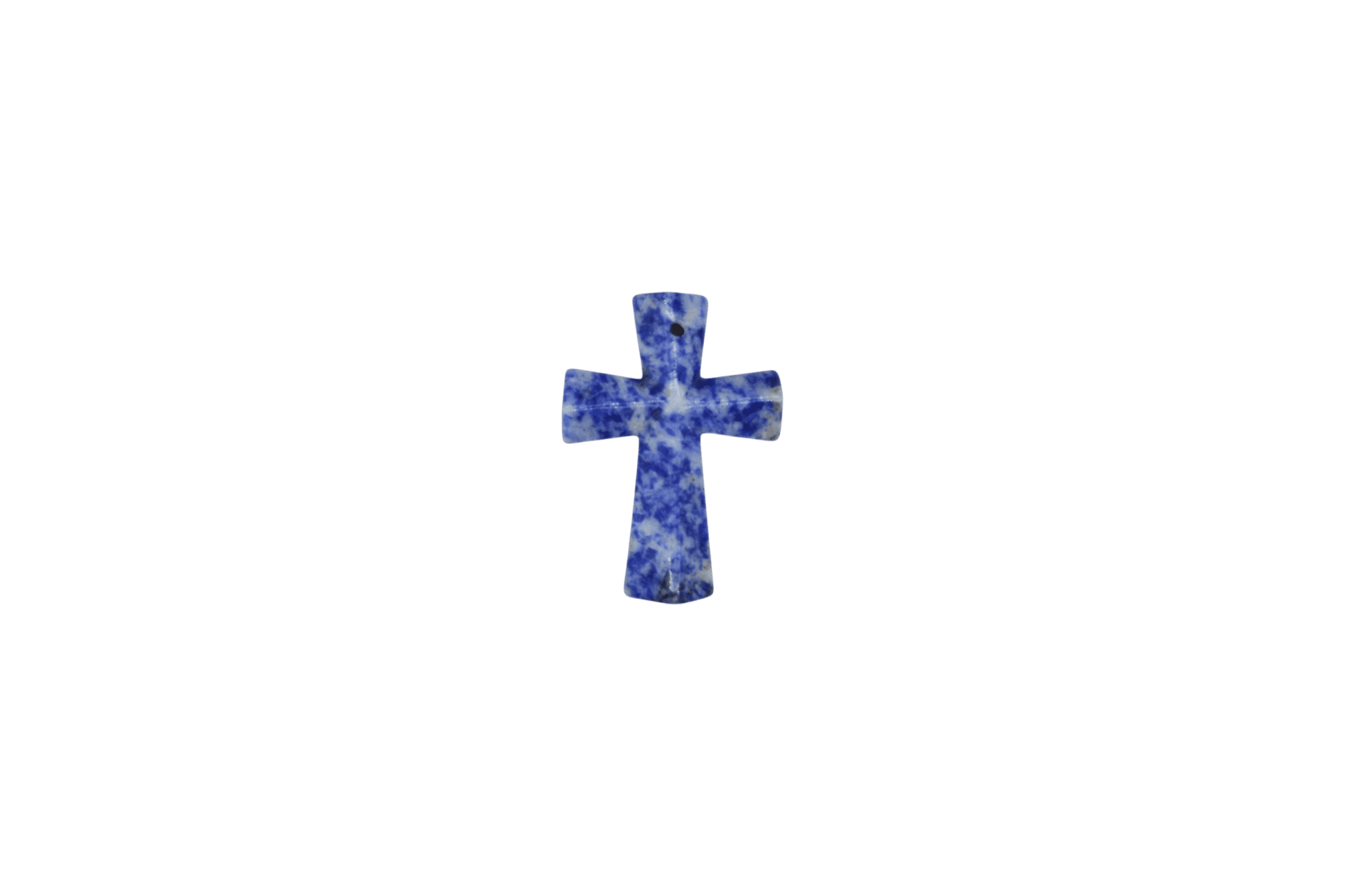 Dije en forma de cruz de piedra sodalita de 35mm x 45mm