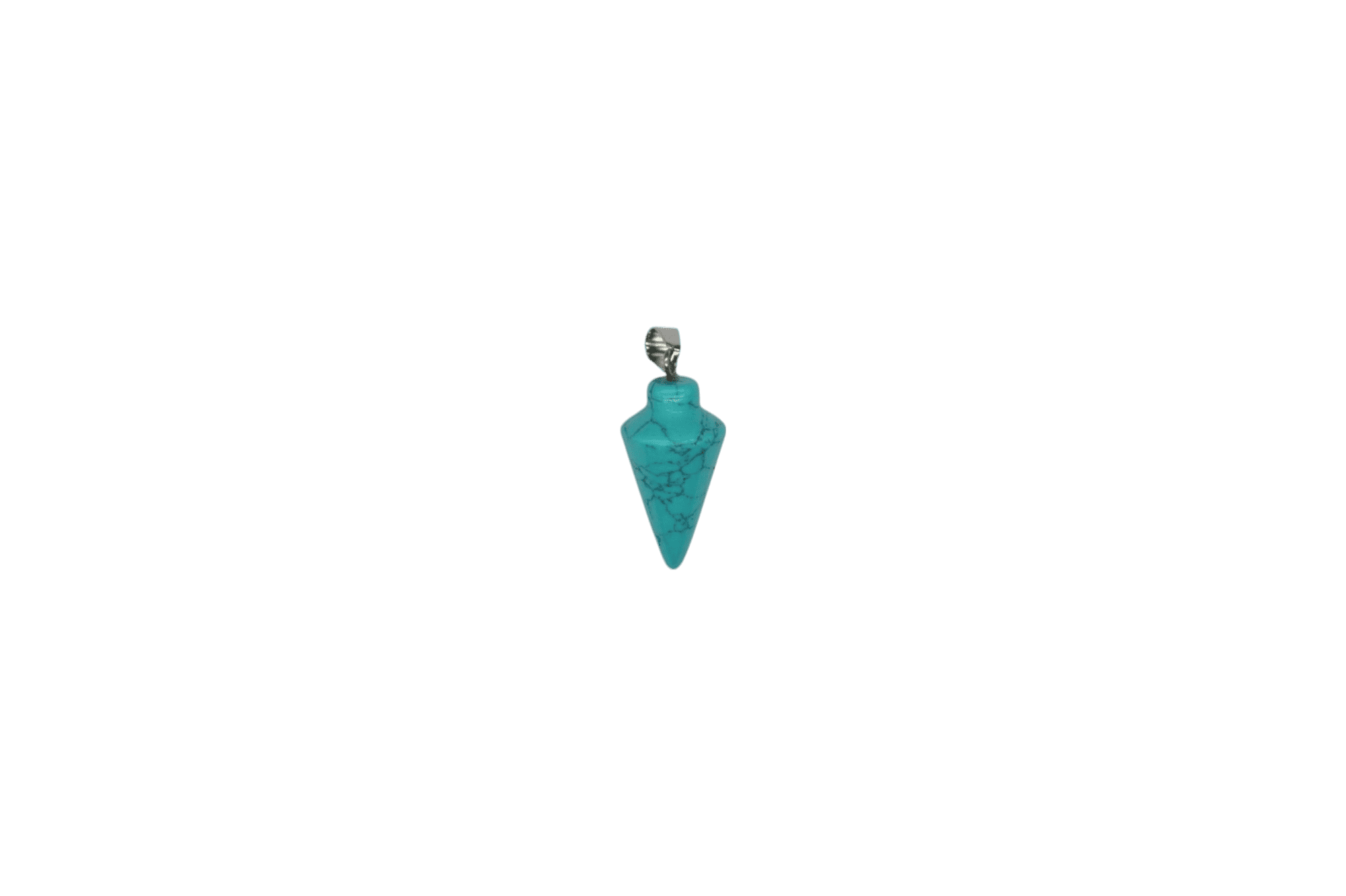 Dije de péndulo liso chico de piedra turquesa