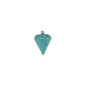 Dije tipo péndulo facetado grande de piedra turquesa