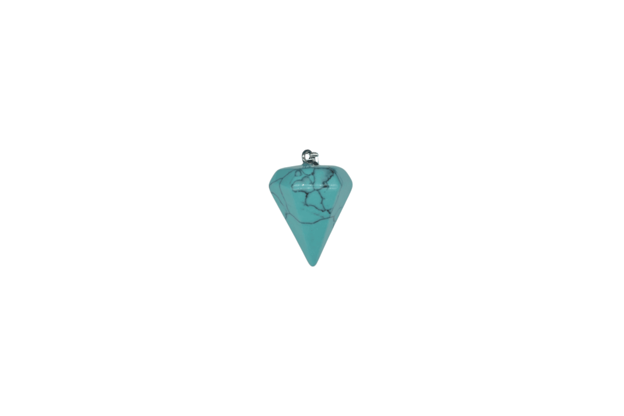 Dije tipo péndulo facetado grande de piedra turquesa
