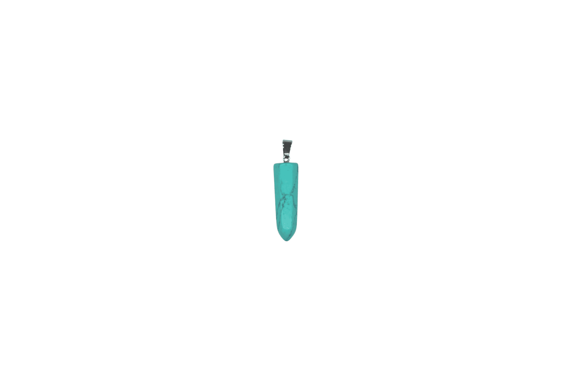 Dije en forma de punta facetada de piedra turquesa