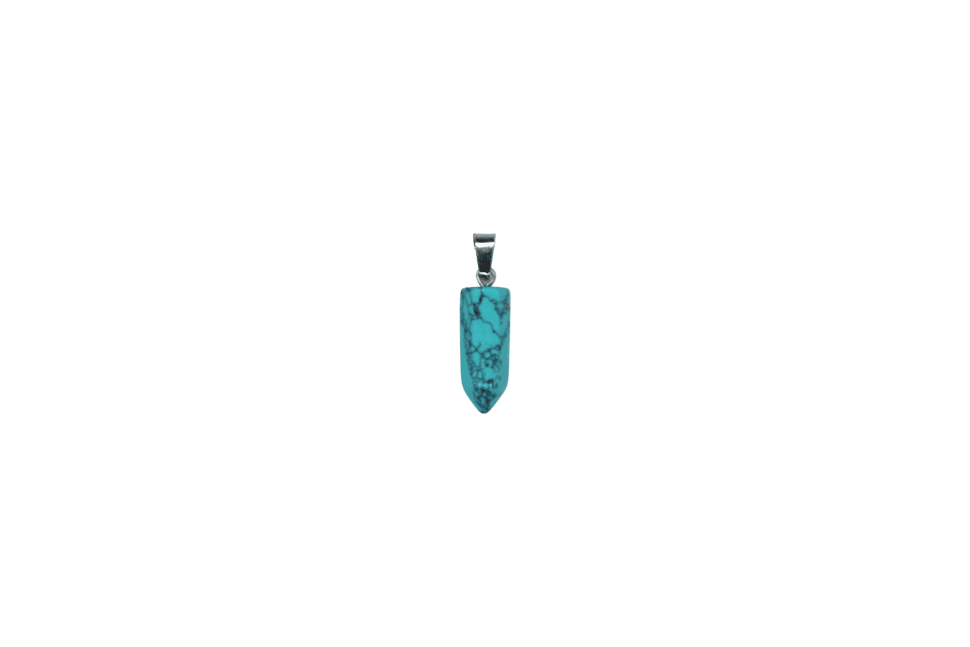 Dije de piedra turquesa en forma punta facetada mini