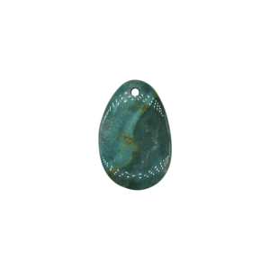 Lengueta de piedra ágata musgoza con perforación