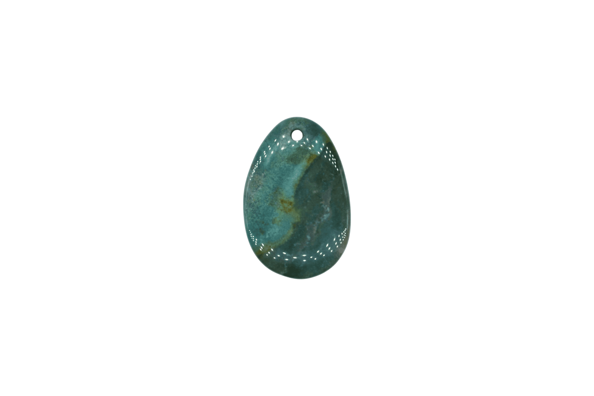 Lengueta de piedra ágata musgoza con perforación