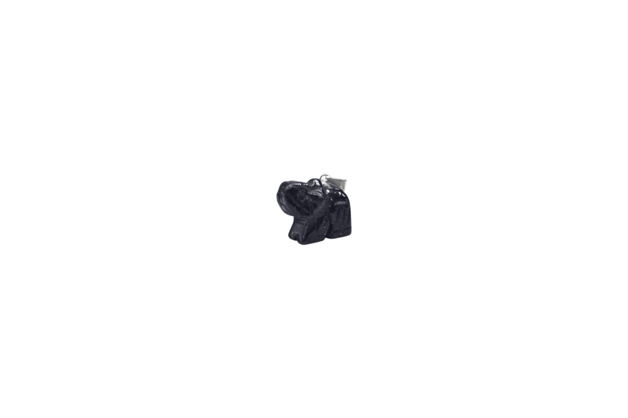 Dije de piedra aventurina azul en forma de elefante - Imagen 2