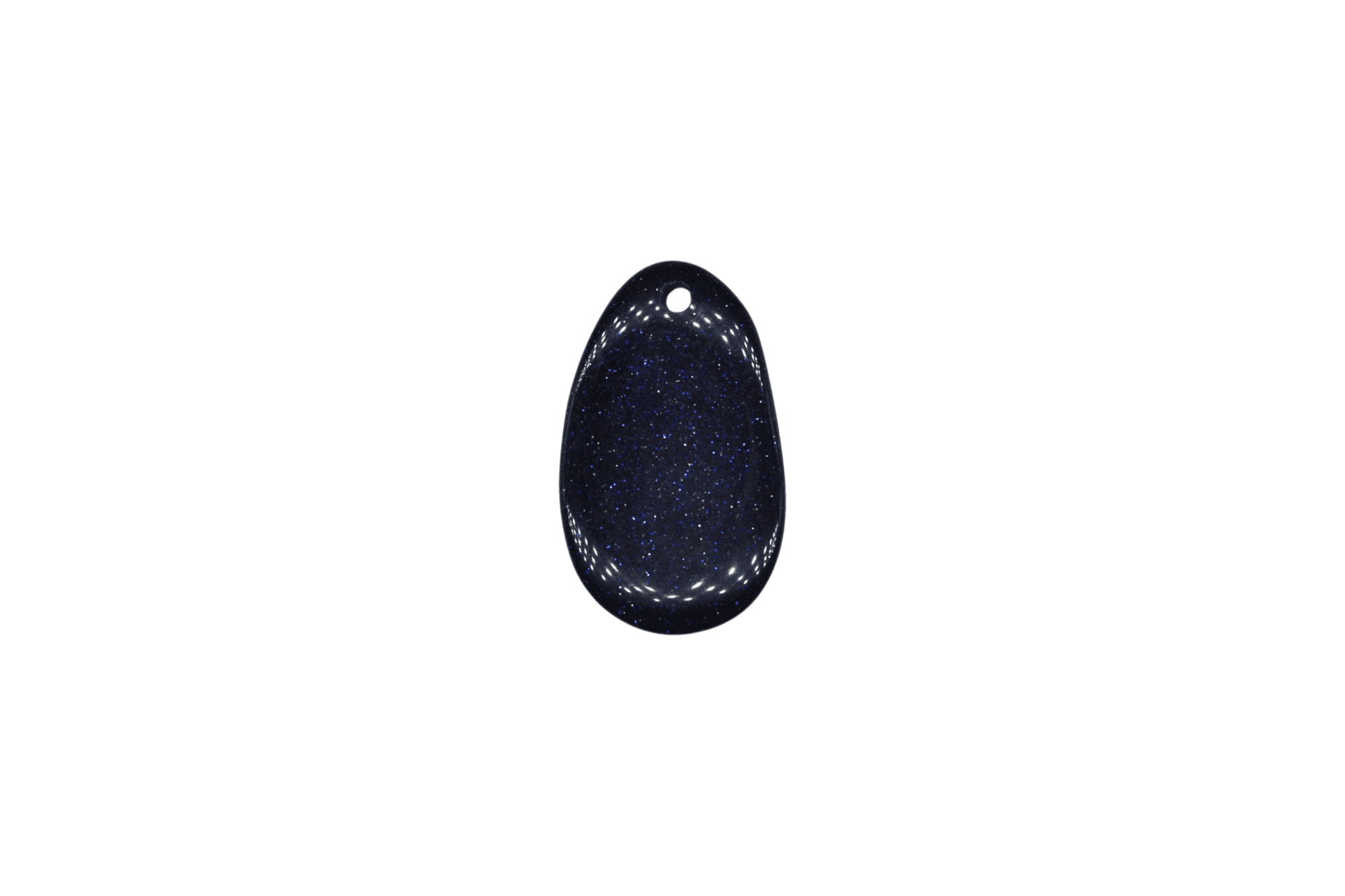 Lengueta de piedra aventurina azul con perforación