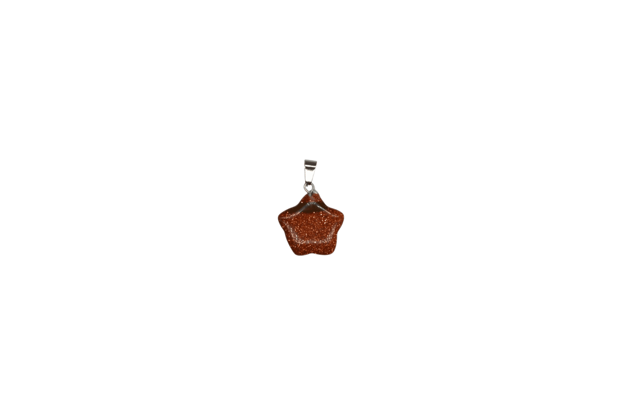 Dije de piedra aventurina café en forma de estrella