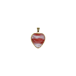 Dije de cuarzo cherry en forma de corazón en color dorado