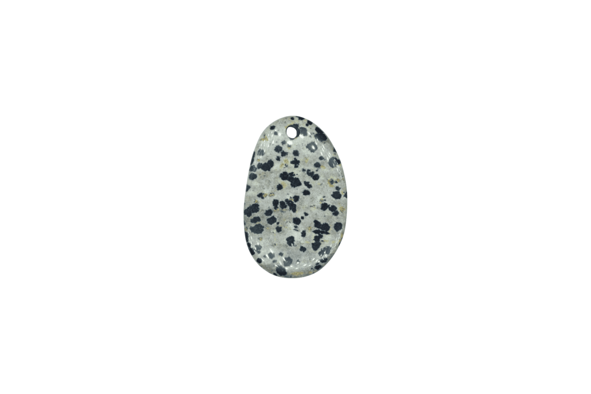 Lengueta de piedra jaspe dalmata con perforación