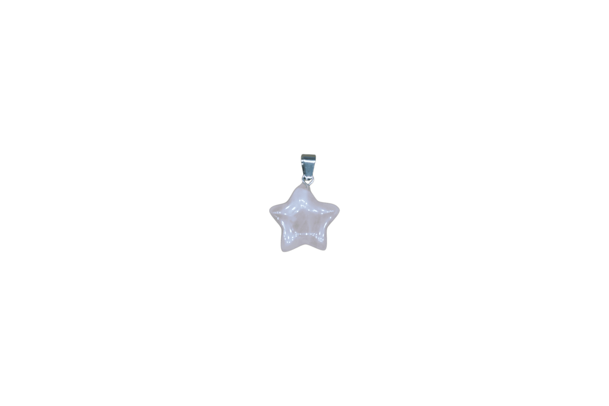 Dije de cuarzo rosa en forma de estrella