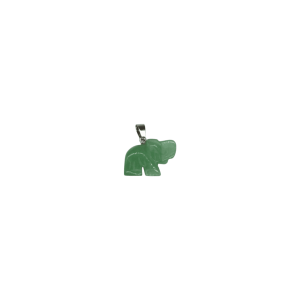 Dije de cuarzo verde en forma de elefante