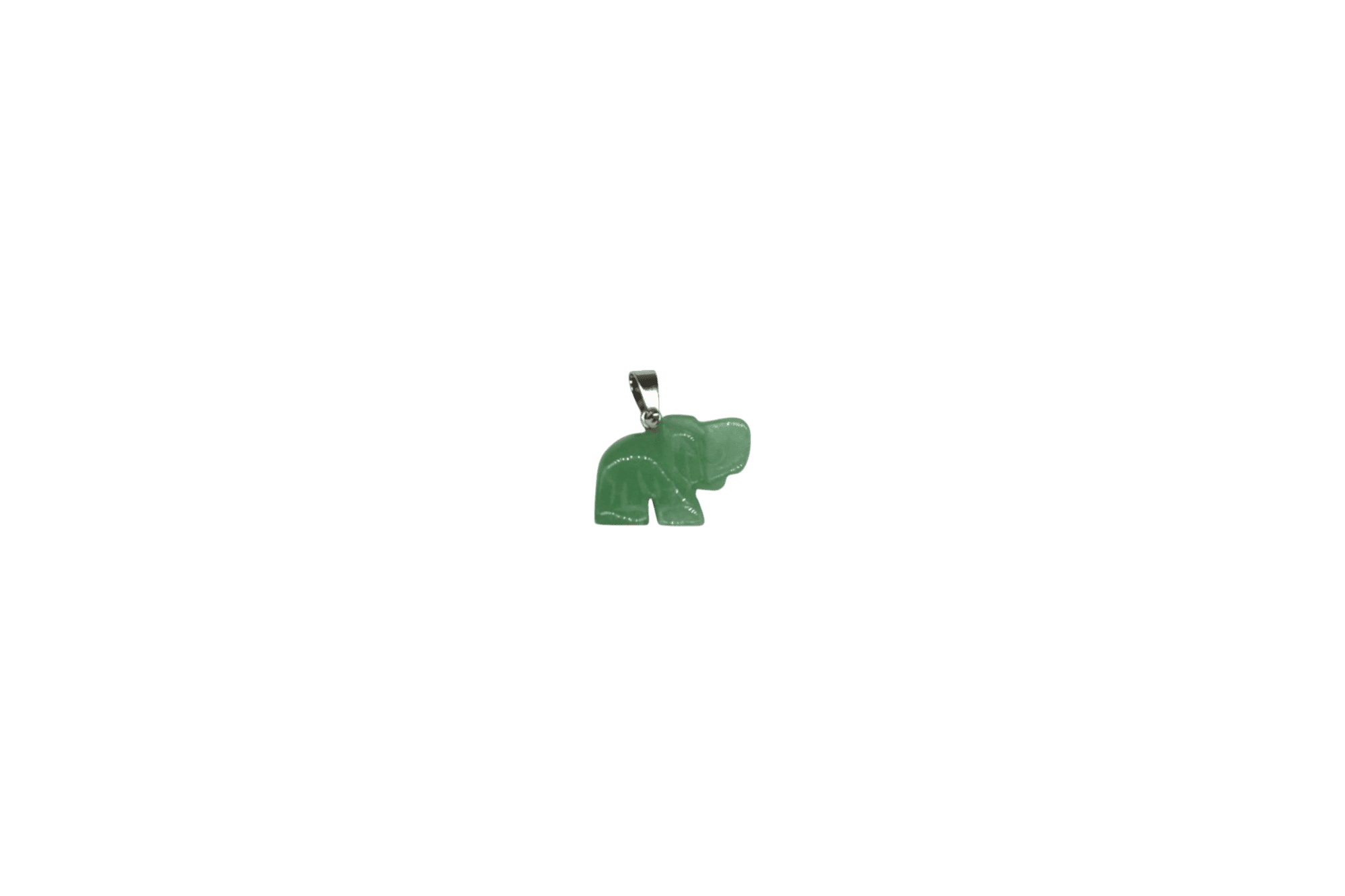Dije de cuarzo verde en forma de elefante