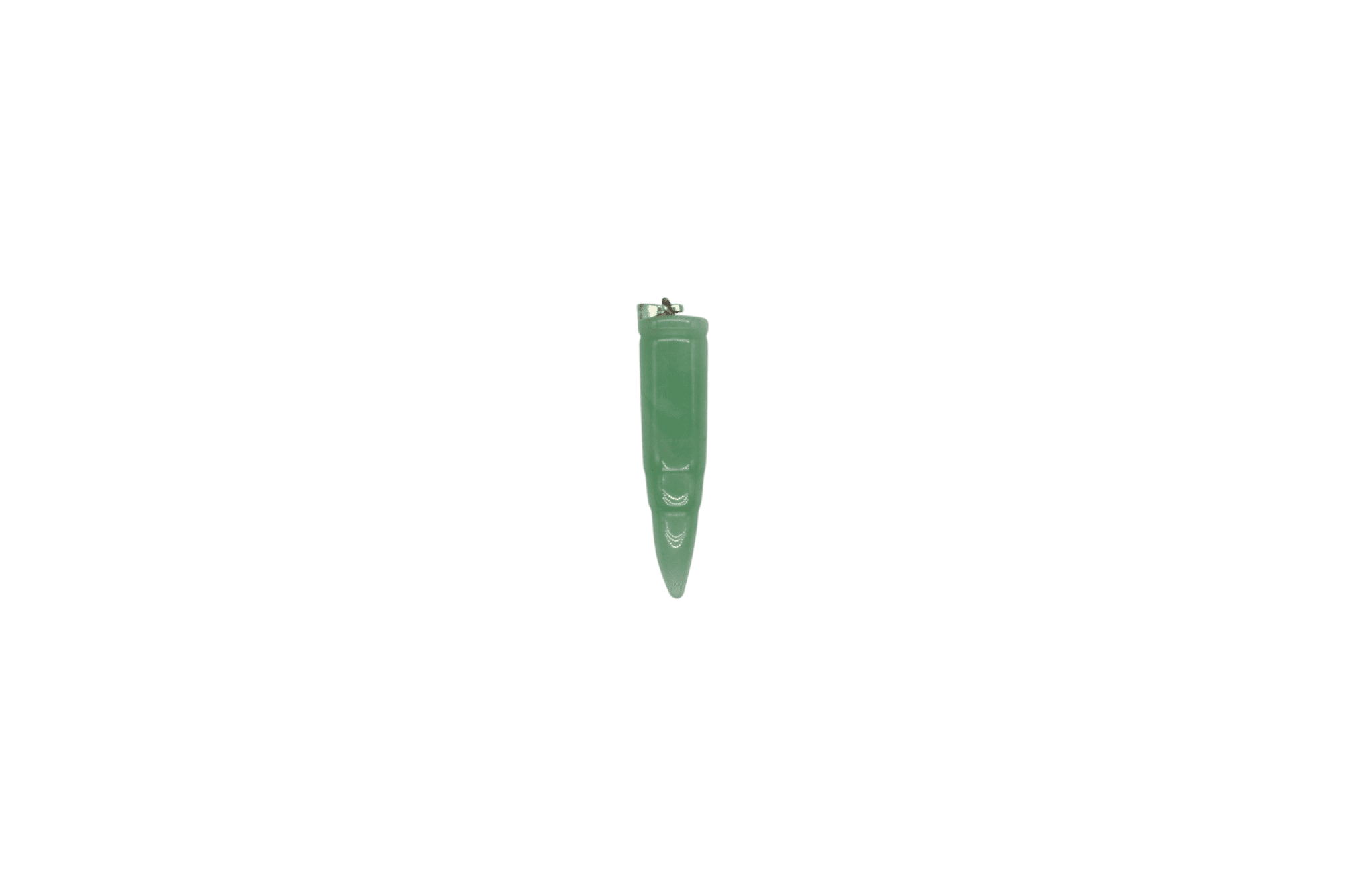 Dije de cuarzo verde en forma de bala