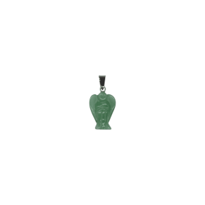 Dije de cuarzo verde en forma de angel