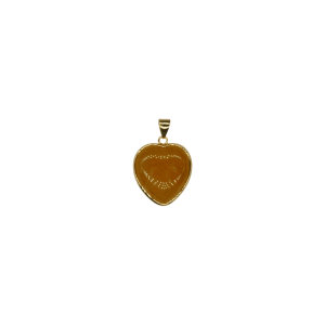 Dije de cuarzo citrino en forma de corazón en color dorado