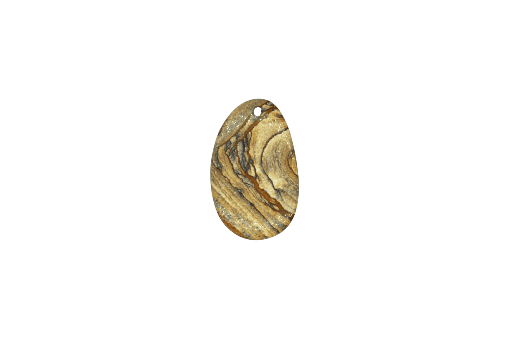 Lengueta de piedra jaspe madera con perforación