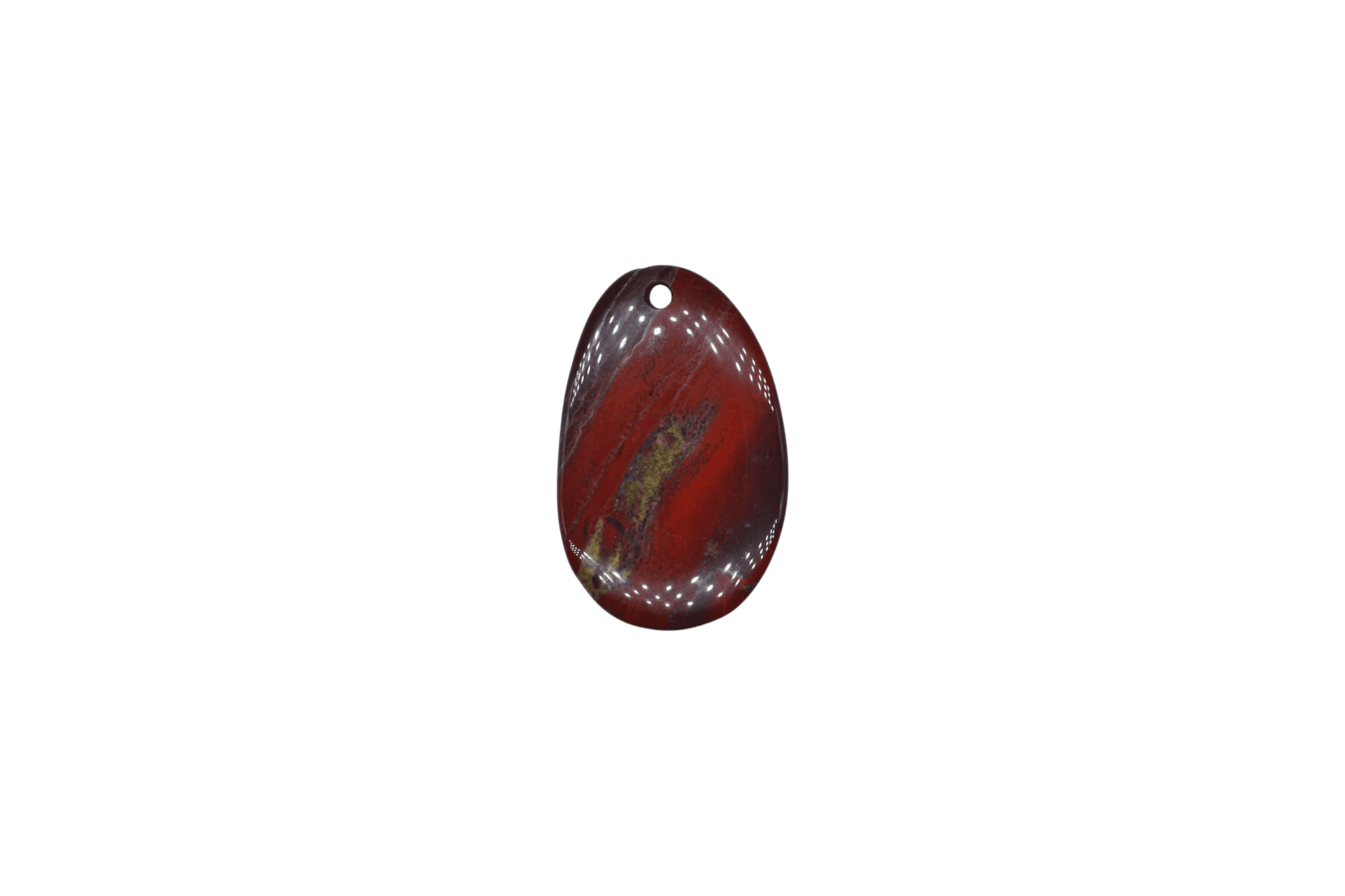 Lengueta de piedra jaspe roja con perforación