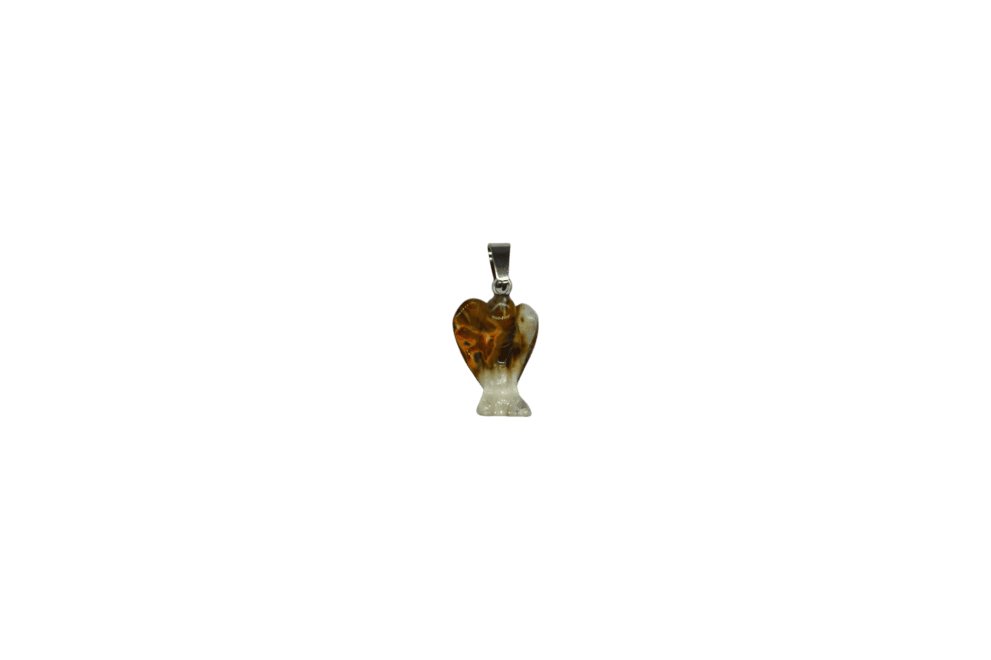 Dije de piedra lodolita en forma de angel