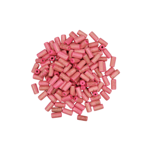 Cuentas de madera tipo tubo de 12x5mm | Color rosa