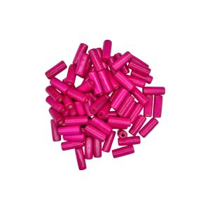 Cuentas de madera tipo tubo de 20x8mm | Color rosa