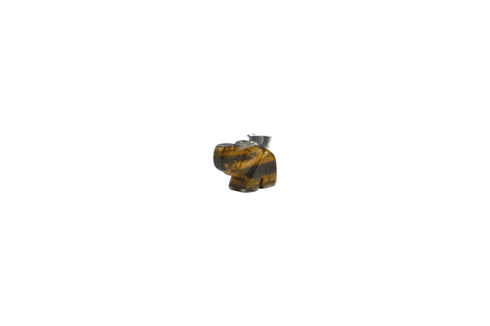 Dije de piedra ojo de tigre en forma de elefante - Imagen 2