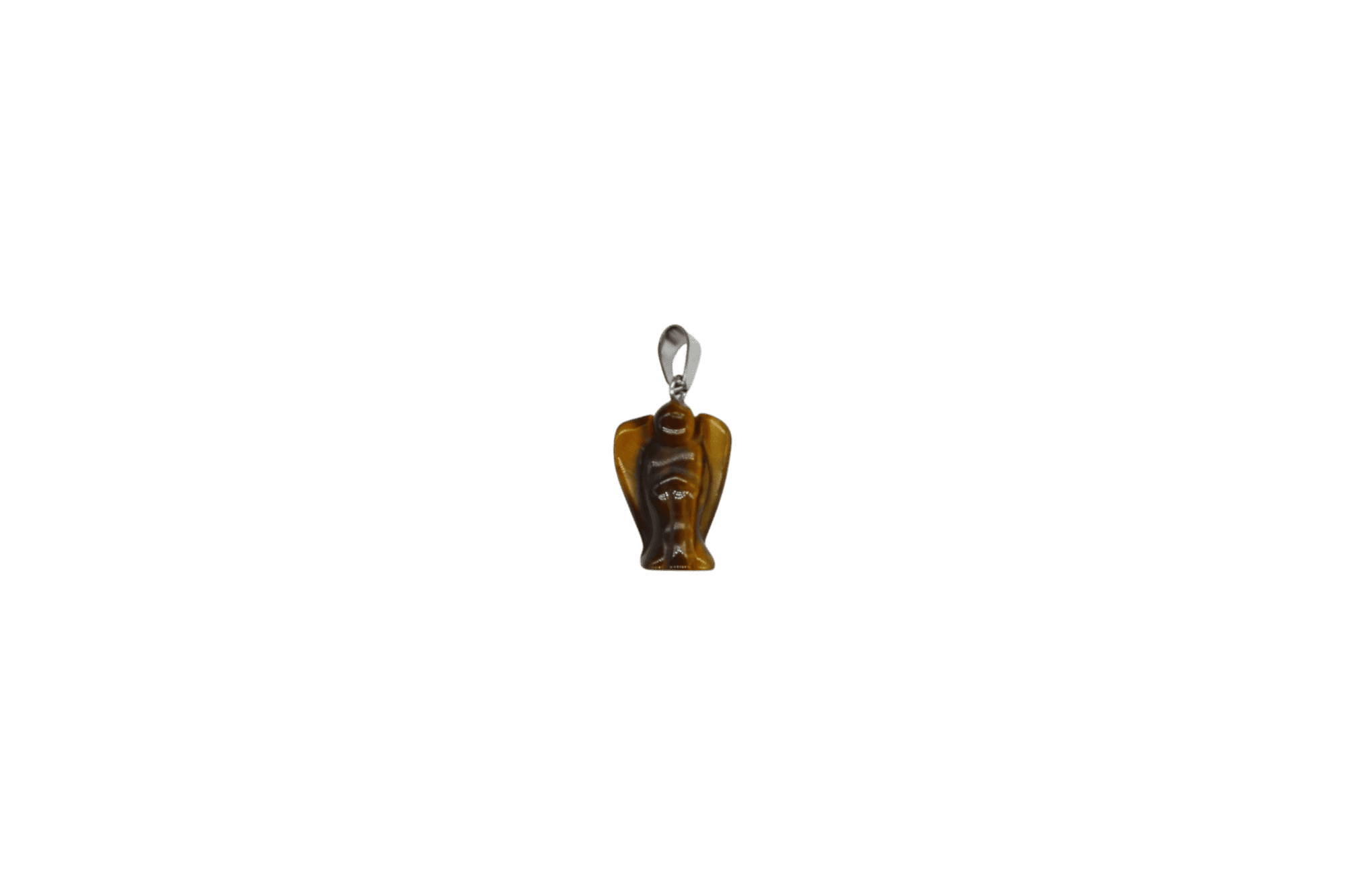 Dije de piedra ojo de tigre en forma de angel